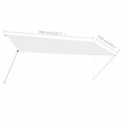 vidaXL Retractable Awning 300x150cm Cream Garden Window Door Canopy Sun Screen - Additional view 7