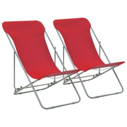 VidaXL 44360 outdoor chair Terrace Oxford, Polyvinyl chloride (PVC), Steel Red