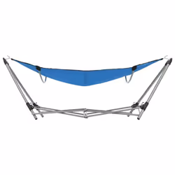 vidaXL Hammock with Foldable Stand Blue Outdoor Portable Camping Travel Bed