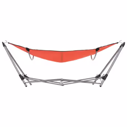 vidaXL Hammock with Foldable Stand Red Outdoor Portable Camping Travel Bed