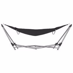vidaXL Hammock with Foldable Stand Black Outdoor Portable Camping Travel Bed