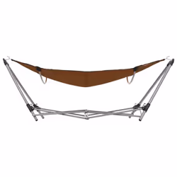 vidaXL Hammock with Foldable Stand Brown Outdoor Portable Camping Travel Bed