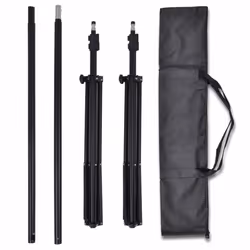 vidaXL Photo Studio Kit with 3 Cotton Backdrops Adjustable Frame 3x5m Stand