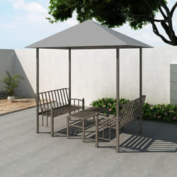 vidaXL Garden Pavilion with Table and Benches Anthracite Patio Gazebo Marquee