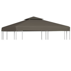 vidaXL 2-Tier Gazebo Top Cover 310g/mÂ² 3x3m Taupe Roof Replacement Tent Canopy