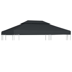 vidaXL 2-Tier Gazebo Top Cover 310g/mÂ² 4x3m Anthracite Roof Replacement Tent