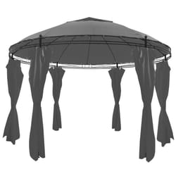 vidaXL Gazebo with Curtains Round 3.5x2.7m Anthracite Garden Canopy Marquee
