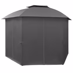 vidaXL Garden Marquee Pavilion Tent with Curtains Hexagonal Gazebo Shelter