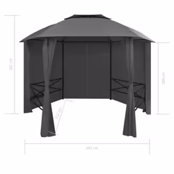 vidaXL Garden Marquee Pavilion Tent with Curtains Hexagonal Gazebo Shelter - Additional view 7