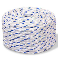 Marine Rope Dock Coil Boat Line Polypropylene Rope Multi Sizes Multi Colours - white and blue, 500 m/ 8 mm