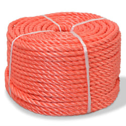 vidaXL Twisted Rope Garden Workshop Line Work Rope Boat Rope Polypropylene - 100 m/ 16 mm