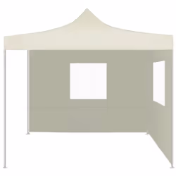 vidaXL Foldable Tent with 2 Walls 3x3m Cream Outdoor Gazebo Canopy Marquee