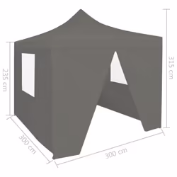 vidaXL Foldable Party Tent Pop-Up with 4 Sidewalls 3x3m Anthracite Gazebo - Additional view 6