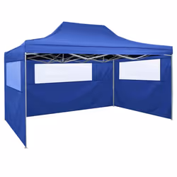 Garden Furniture Set Foldable Tent with 3 Walls 3x4.5 m Blue