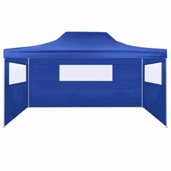Garden Furniture Set Foldable Tent with 3 Walls 3x4.5 m Blue