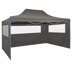 vidaXL Foldable Tent with 3 Walls 3x4.5m Anthracite Outdoor Garden Marquee