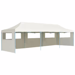 vidaXL Folding Pop-up Party Tent with 5 Sidewalls 3x9m Cream Canopy Gazebo