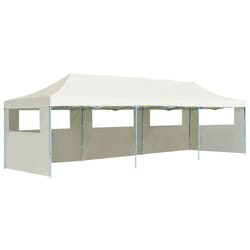 vidaXL Folding Pop-up Party Tent with 5 Sidewalls 3x9m Cream Canopy Gazebo