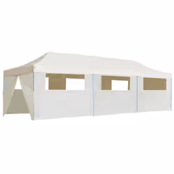 vidaXL Folding Pop-up Party Tent with 8 Sidewalls 3x9m Cream Canopy Gazebo