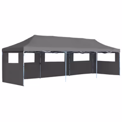 vidaXL Folding Pop-up Party Tent with 5 Sidewalls 3x9m Anthracite Marquee