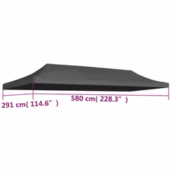 vidaXL Party Tent Roof 3x6m Anthracite Pavilion Canopy Gazebo Marquee Top
