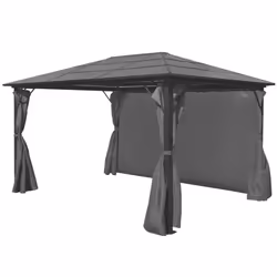 vidaXL Gazebo with Curtain Anthracite Aluminium Patio Canopy Marquee Shelter