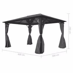 vidaXL Gazebo with Curtain Anthracite Aluminium Patio Canopy Marquee Shelter