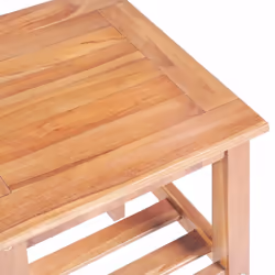 vidaXL Solid Teak Coffee Table Square Indoor Outdoor Furniture Plant Stand