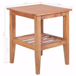 vidaXL Solid Teak Coffee Table Square Indoor Outdoor Furniture Plant Stand - Additional view 5