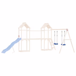 vidaXL Swing Seats Swing Chair with Ropes Playhouse 2 pcs Blue Polyethene