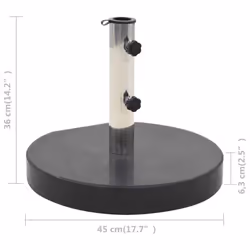 vidaXL Parasol Stand Outdoor Umbrella Base Holder Support Parasol Base Granite - black, 30 kg - Additional view 3