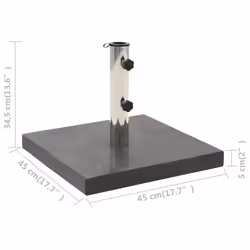 vidaXL Parasol Base Granite 28.5 kg Square Black Outdoor Umbrella Holder Stand