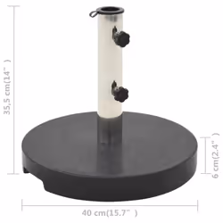 vidaXL Parasol Stand Outdoor Umbrella Base Holder Support Parasol Base Granite - black, 20 kg - Additional view 5
