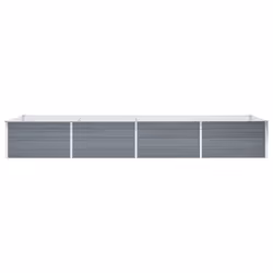 vidaXL Garden Raised Bed Galvanised Steel 320x80x45cm Grey Flower Raised Bed - Additional view 2