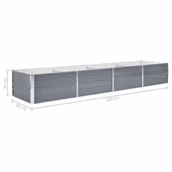 vidaXL Garden Raised Bed Galvanised Steel 320x80x45cm Grey Flower Raised Bed - Additional view 6