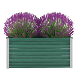 vidaXL Garden Raised Bed Galvanised Steel 100x40x45cm Green Plant Raised Bed