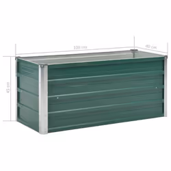 vidaXL Garden Raised Bed Galvanised Steel 100x40x45cm Green Plant Raised Bed - Additional view 6