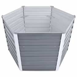 vidaXL Garden Raised Bed Galvanised Steel 129x129x77cm Grey Plant Raised Bed