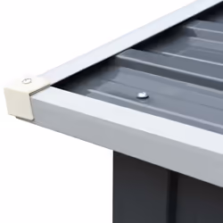 vidaXL Garden Log Storage Shed Galvanised Steel 330x92x153cm Grey Firewood - Additional view 4