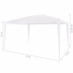 vidaXL Partytent 3x4m White Outdoor Garden Gazebo Marquee Canopy Shelter Shade - Additional view 6