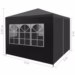 vidaXL Party Tent 3x3m Anthracite Outdoor Garden Gazebo Marquee Canopy Shelter