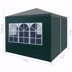 vidaXL Party Tent 3x3m Green Outdoor Garden Gazebo Marquee Canopy Shelter - Additional view 8