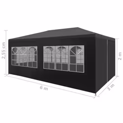 vidaXL Party Tent 3x6m Anthracite Outdoor Garden Gazebo Marquee Canopy Shelter - Additional view 7