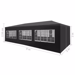 vidaXL Party Tent 3x9m Anthracite Outdoor Garden Gazebo Marquee Canopy Shelter