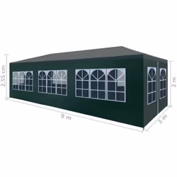 vidaXL Party Tent 3x9m Green Outdoor Garden Gazebo Marquee Canopy Shelter - Additional view 8