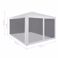 vidaXL Party Tent with 4 Mesh Sidewalls 3x3m Outdoor Garden Gazebo Marquee - Additional view 5