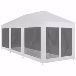vidaXL Party Tent with 8 Mesh Sidewalls 9x3m Outdoor Garden Gazebo Marquee