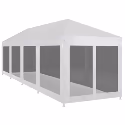 vidaXL Party Tent with 10 Mesh Sidewalls 12x3m Outdoor Garden Gazebo Marquee