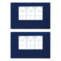 vidaXL 2x Party tent Sidewall with Window PE Blue Garden Marquee Enclosure