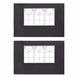 vidaXL 2x Party Tent Sidewall with Window PE Anthracite Marquee Enclosure